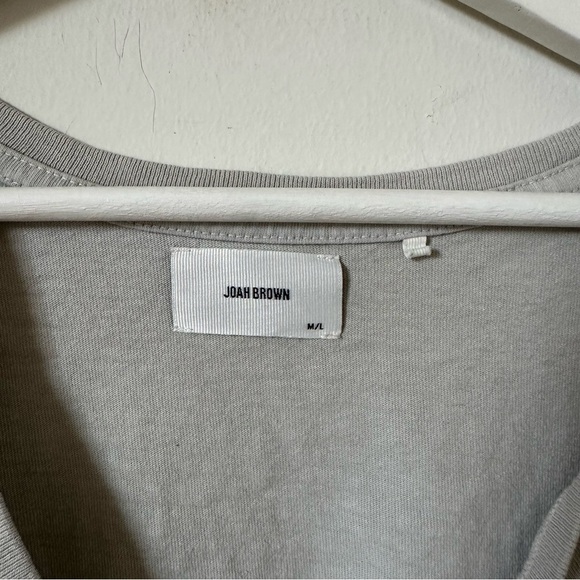 Joah Brown Twist Crop Cotton Tee In Fog Size M/L - Picture 8 of 9